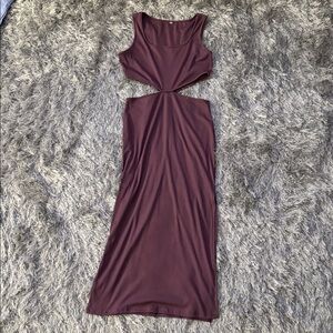 Casual Purple Cutout Dress